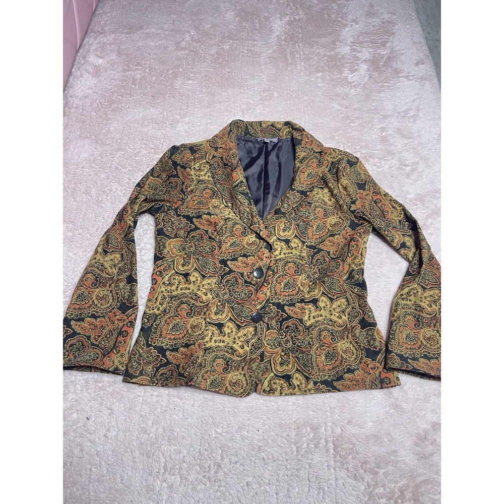 LAURA Scott Brown PAISLEY Blazer Size M Bin11